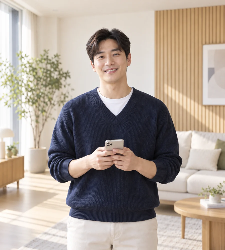 김해 개인돈 대출 상담을 휴대전화로 안내받는 고객