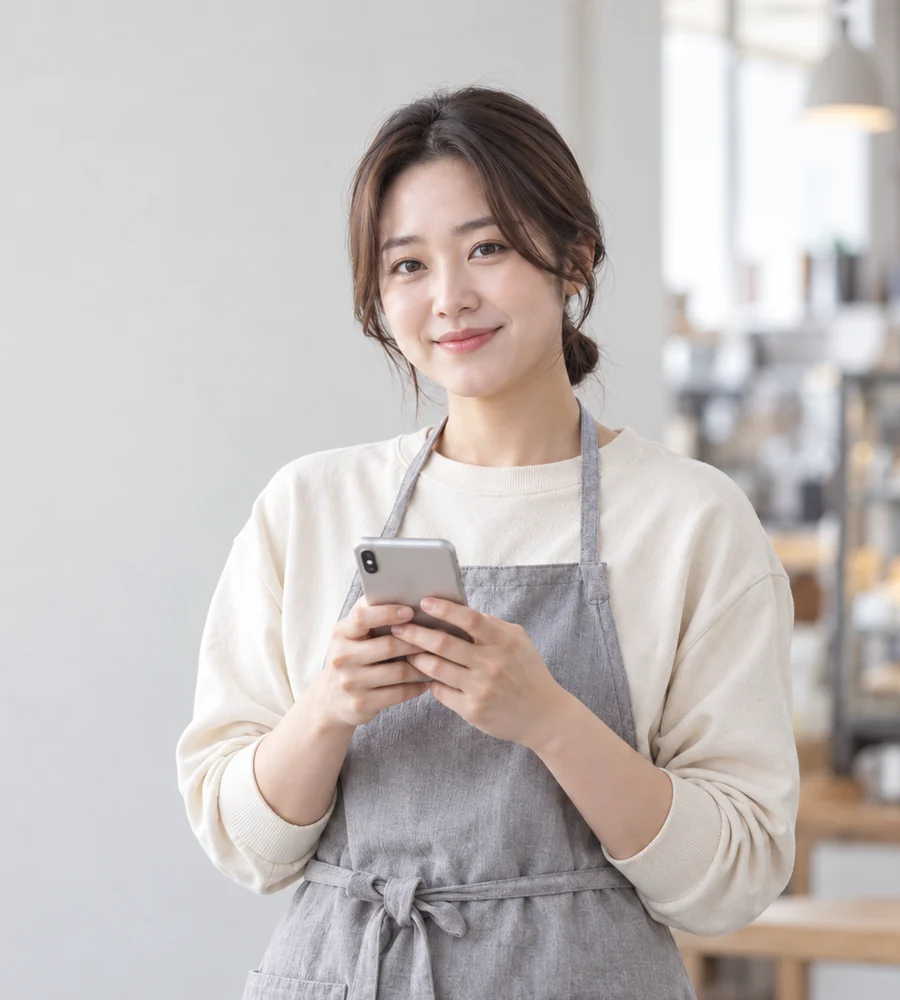 김해 개인돈 대출 상담을 휴대전화로 안내받는 고객